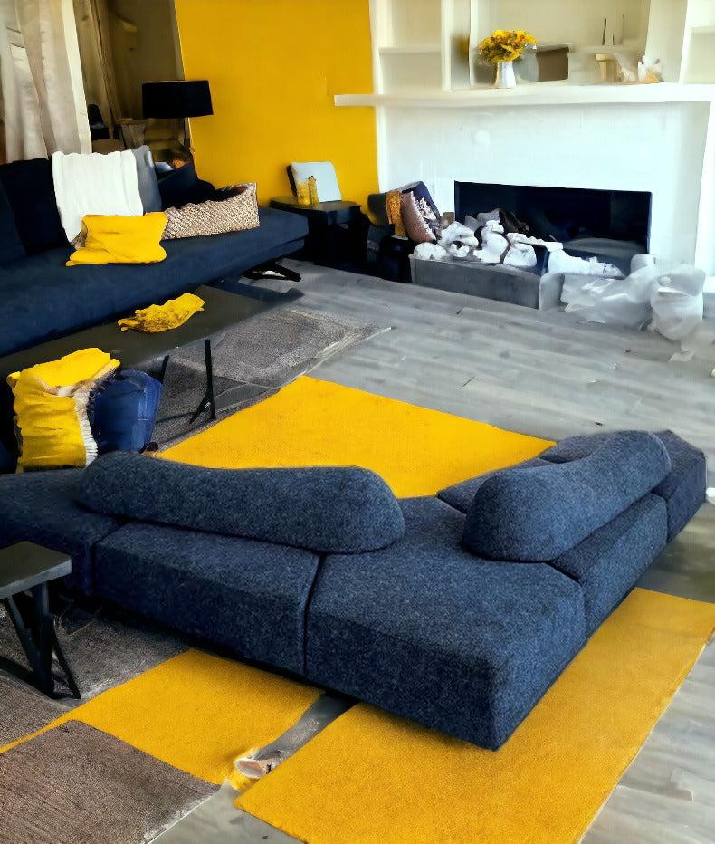 Lixra Modern Fabric Upholstery Sectional Sofa Set