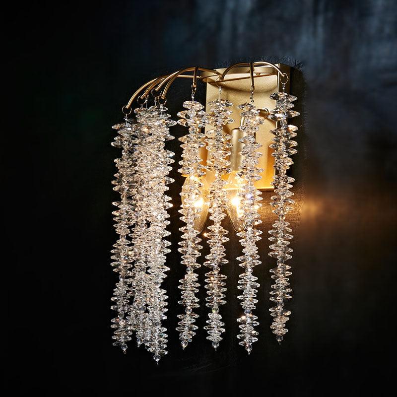 Lixra Modern Gleamy Crystal Metallic Wall-Sconces