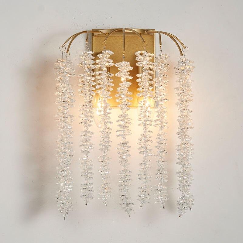 Lixra Modern Gleamy Crystal Metallic Wall-Sconces
