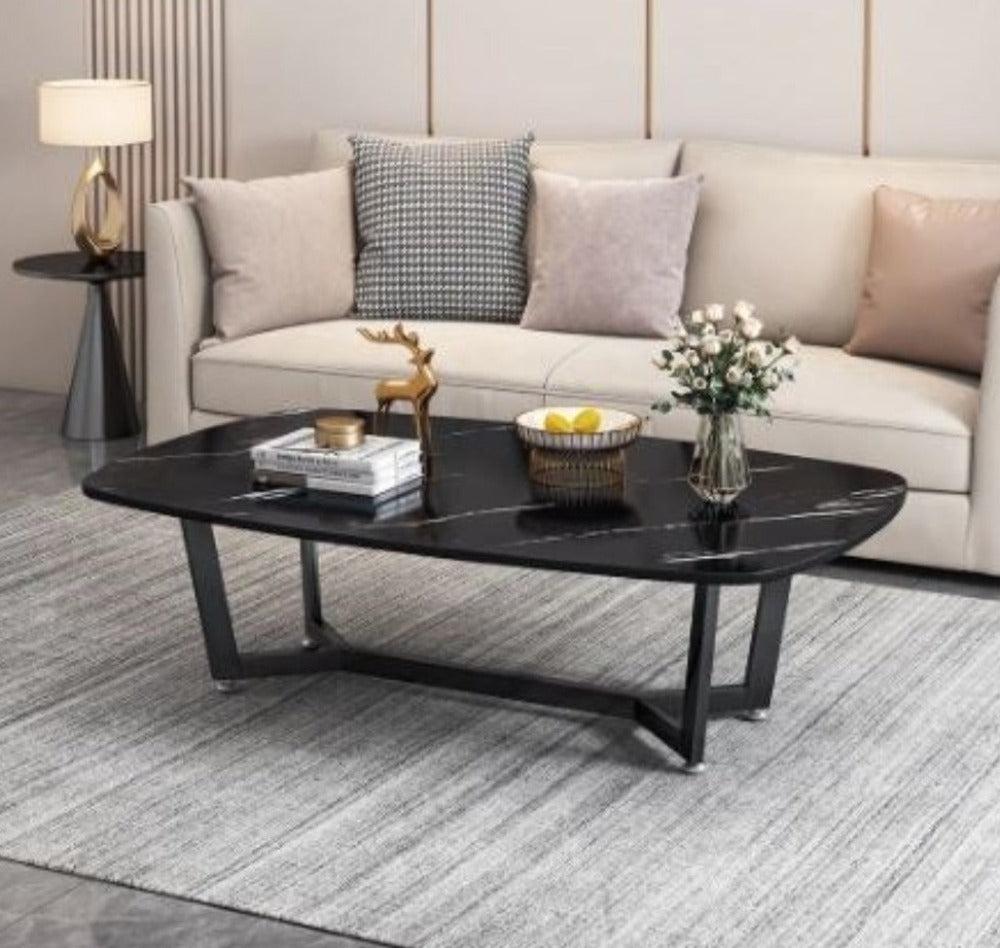 Lixra Modern Glossy Marble Coffee Table
