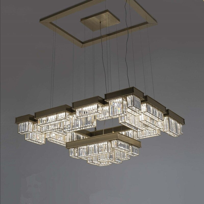Lixra Modern Glossy Ornate Crystal Chandelier