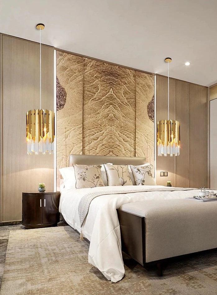 Lixra Modern Gold Crystal Pendant Light