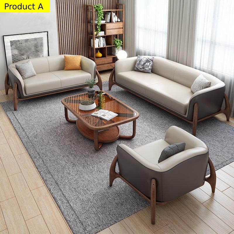 Lixra Modern Indoor 3-Pcs Leather Sofa Set
