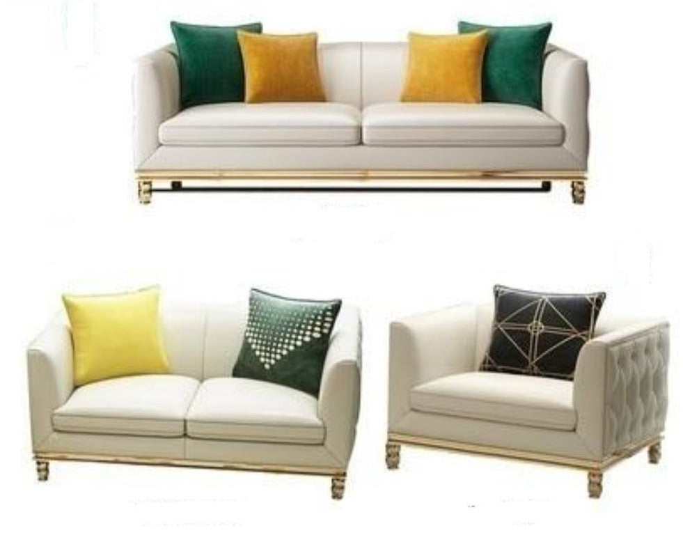 Lixra Modern Indoor Sofa Set In Leather
