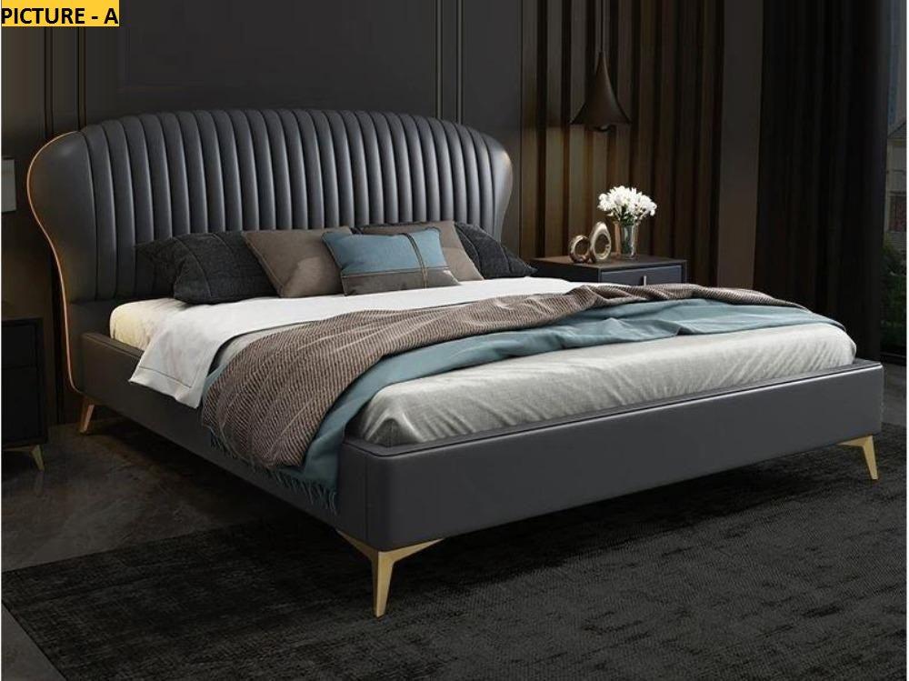 Lixra Modern Interior Rustic Leather Bed