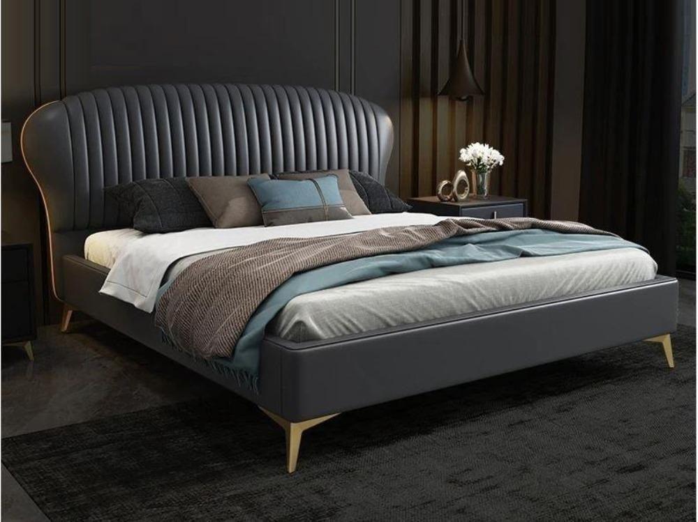 lixra Modern Interior Rustic Leather Bed
