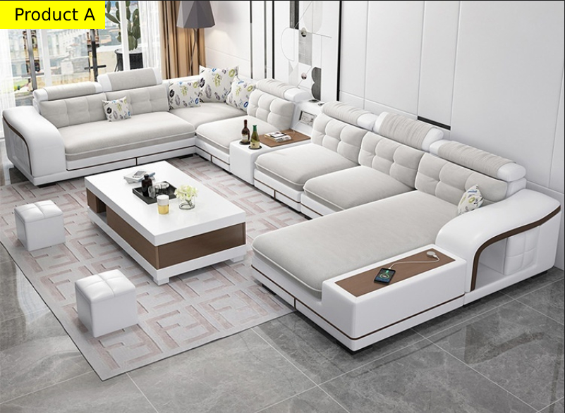 Lixra Modern Large Fabric Sectional Sofa