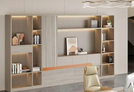 Lixra Modern Large Wood Bookcase With LED