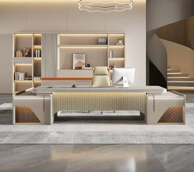 Lixra Modern Large Wood Bookcase With LED