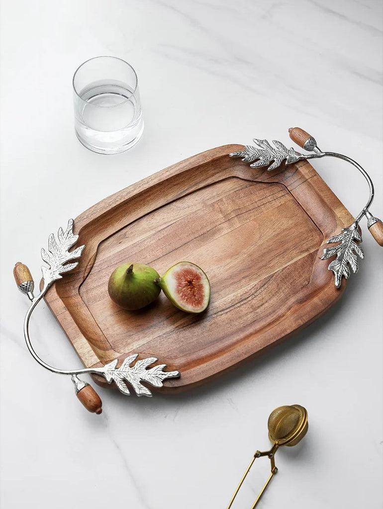 Lixra Modern Leafy Luxury Wooden Tray
