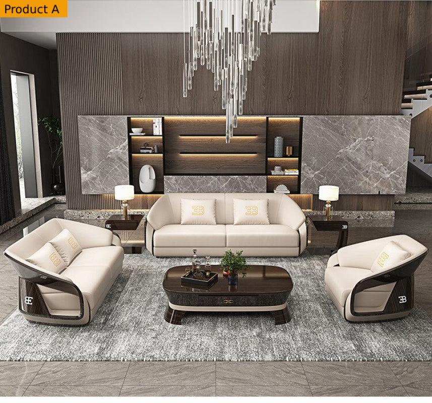 Lixra Modern Leather Sofa Set For Living Room