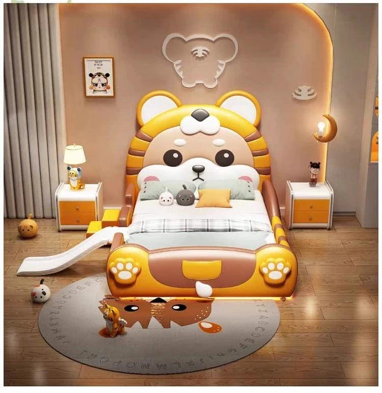 Lixra Modern Leather Teddy Design Kid's Bed