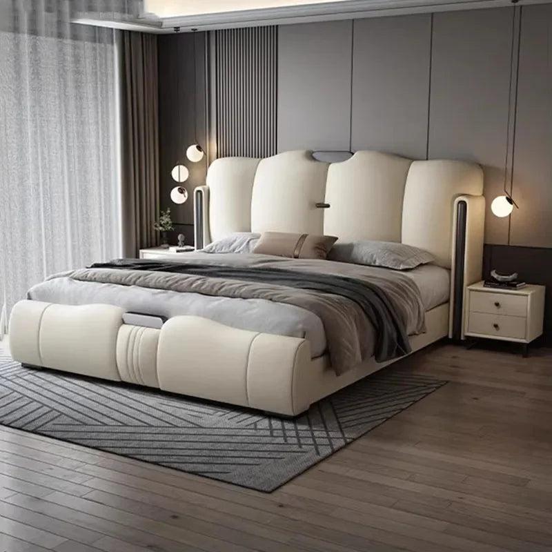 Lixra Modern Leather Upholstered Comfortable Bed