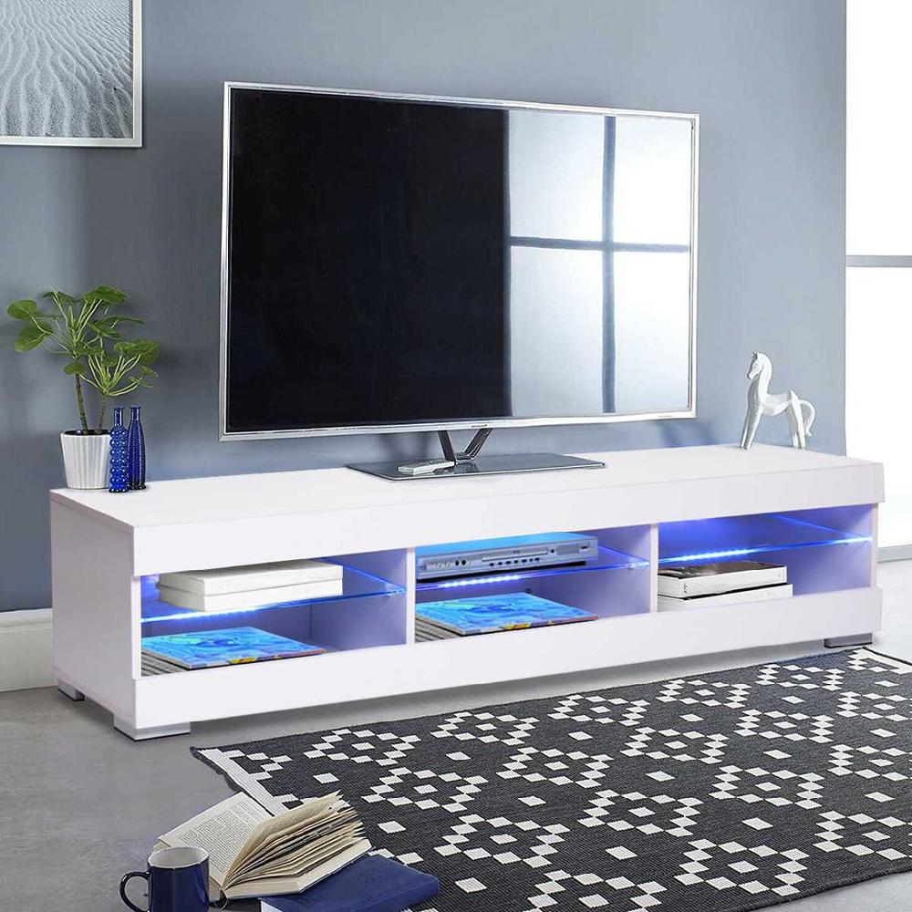 Lixra Modern LED Wooden TV Stand