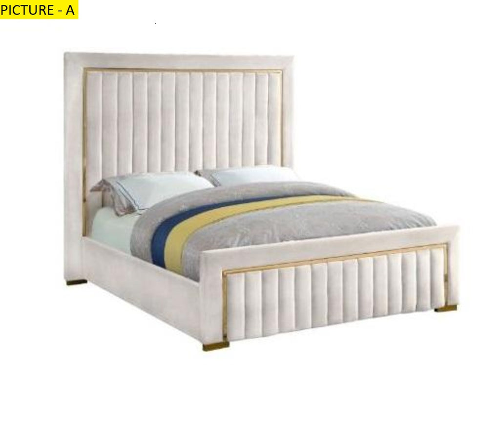 Lixra Modern Light Luxurious Velvet Fabric Bed