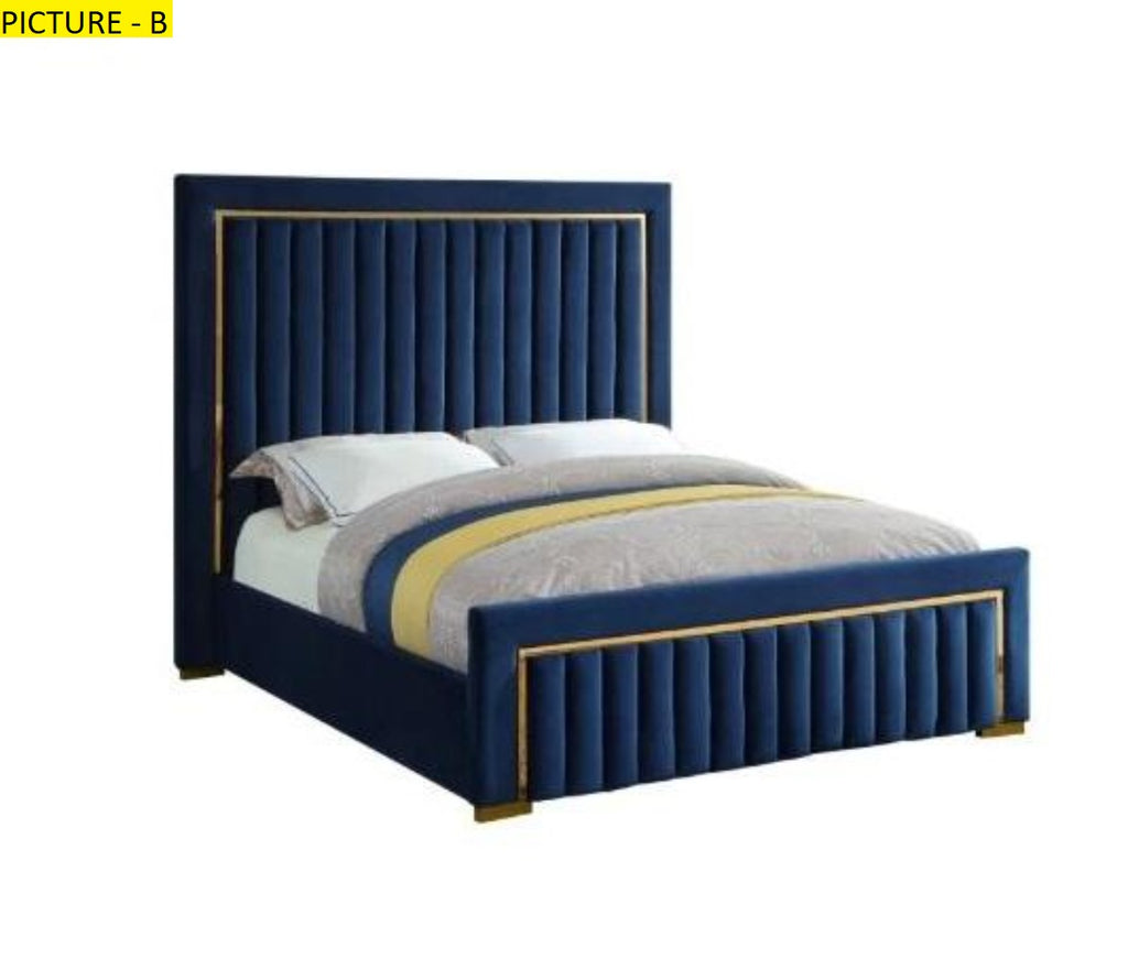 Lixra Modern Light Luxurious Velvet Fabric Bed
