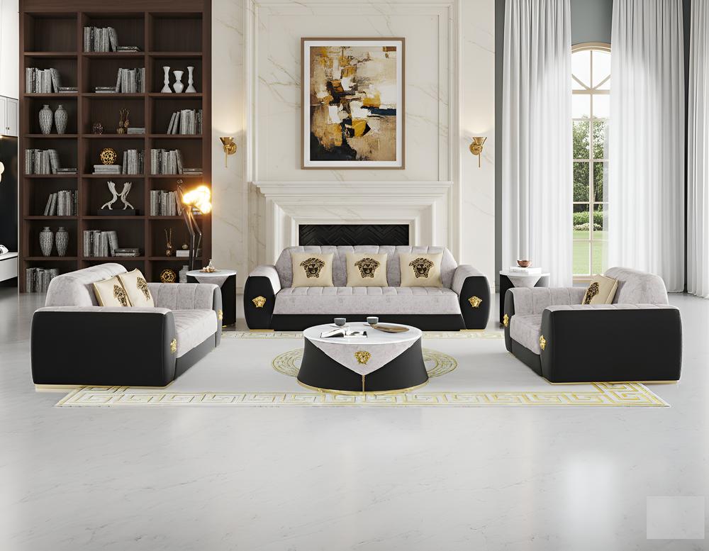 Lixra Modern Living Room Fabric Sofa Set