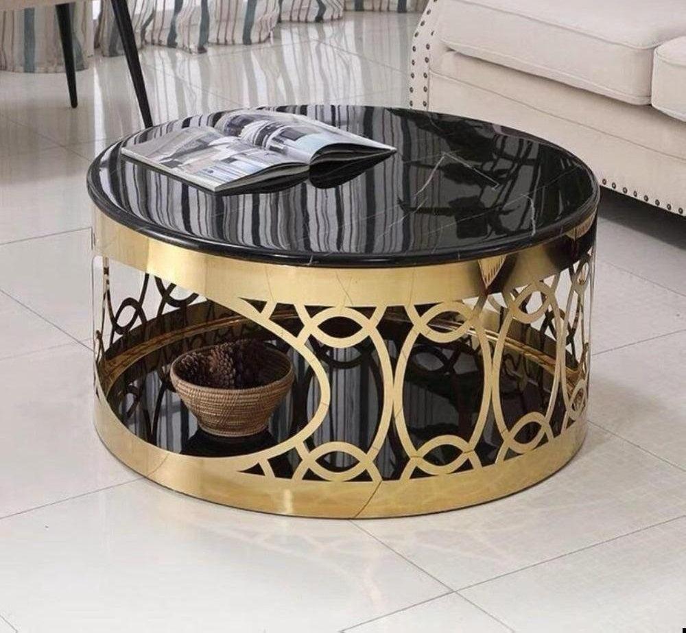 Lixra Modern Look Round Marble Coffee Table