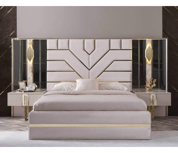 Lixra Modern Luxurious Fabric Bedroom Set
