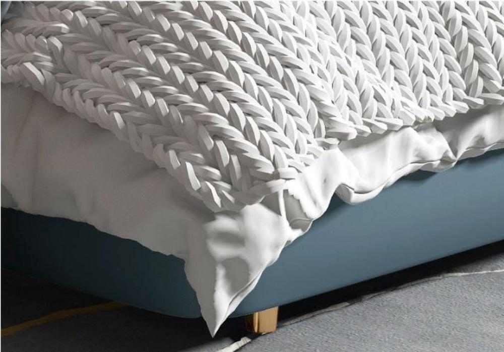 Lixra Modern Luxurious Leather Bed With Headboard