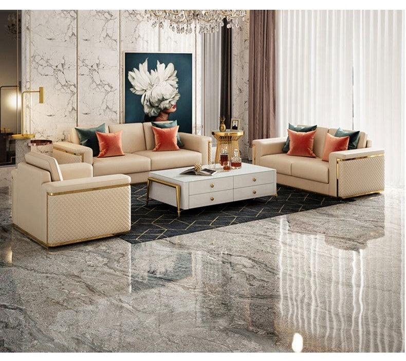 Lixra Modern Luxurious Leather Sofa Set