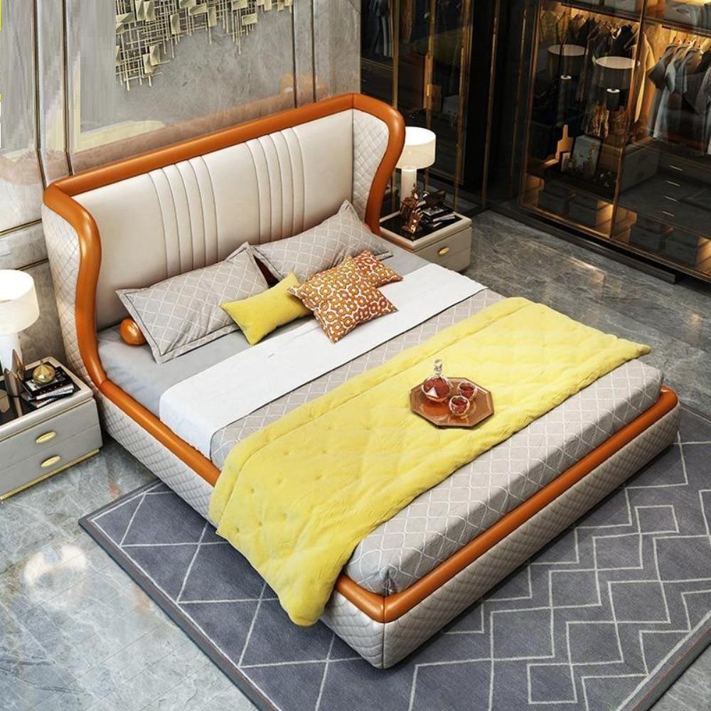 lixra Modern Luxurious Leather Upholstered Bed