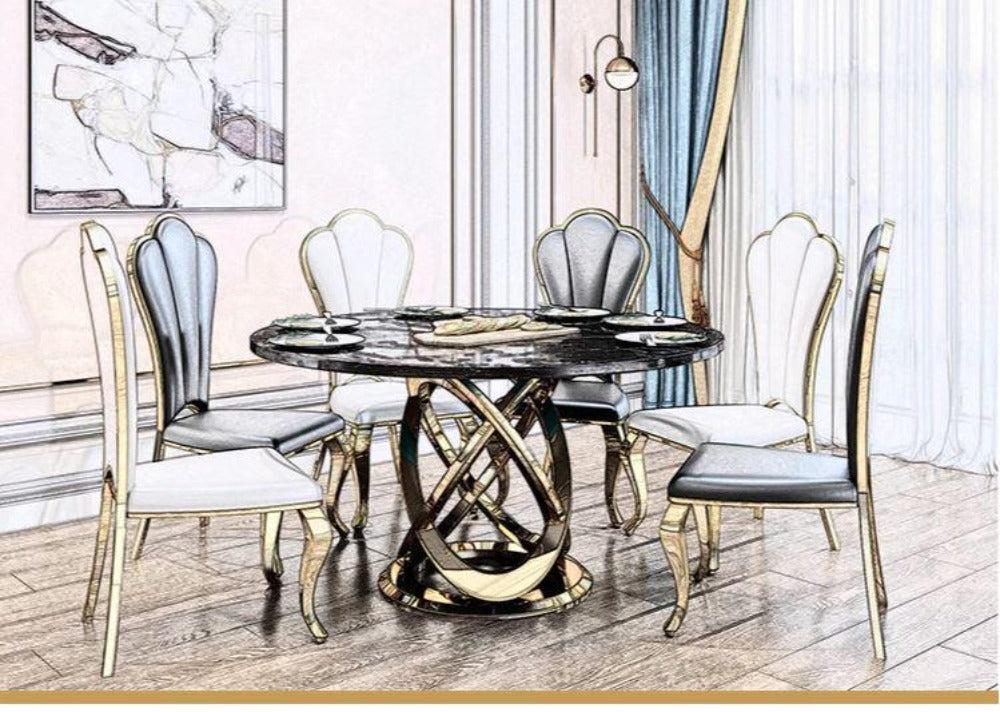 Lixra Modern Luxurious Marble Dining Table Set