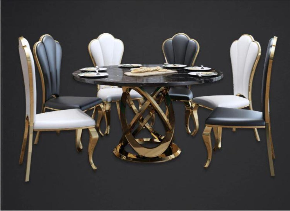Lixra Modern Luxurious Marble Dining Table Set