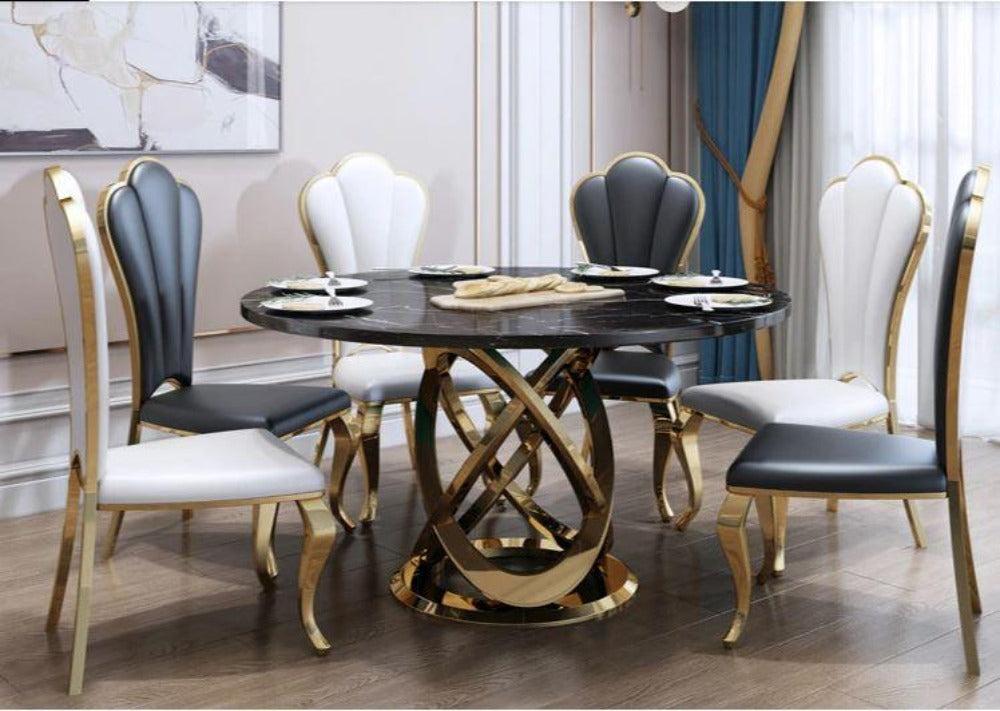 lixra Modern Luxurious Marble Dining Table Set