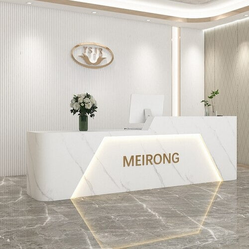 lixra Modern Luxurious Wooden Reception Desk