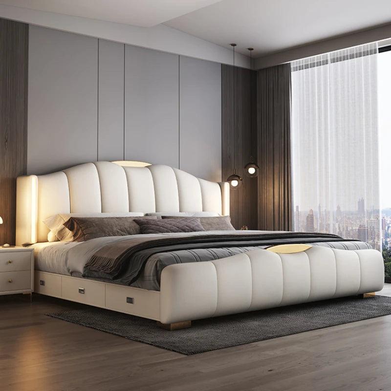 Lixra Modern Luxury Bed With Leather Upholstery
