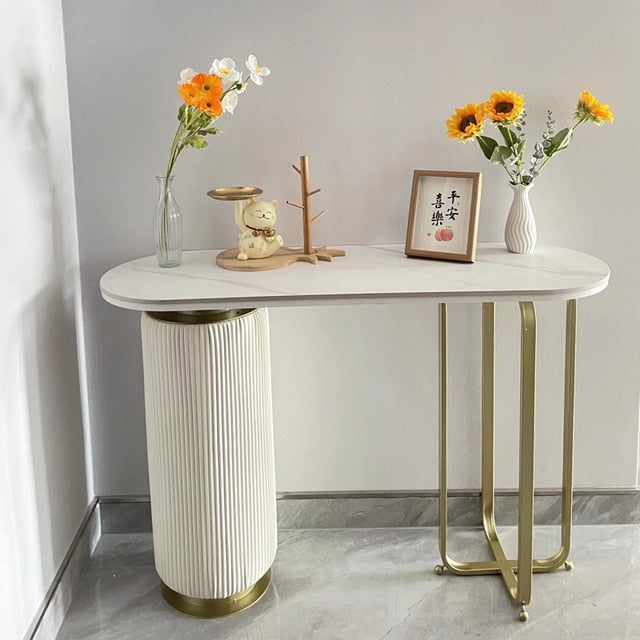 Lixra Modern Marble Accent Table For Living Room