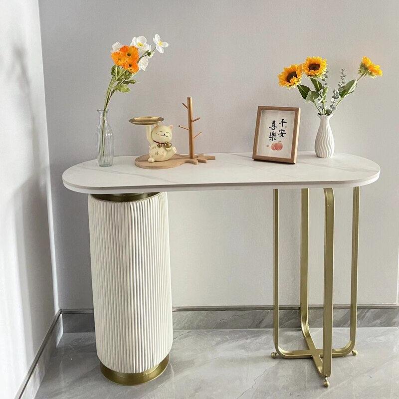 lixra Modern Marble Accent Table for Living Room