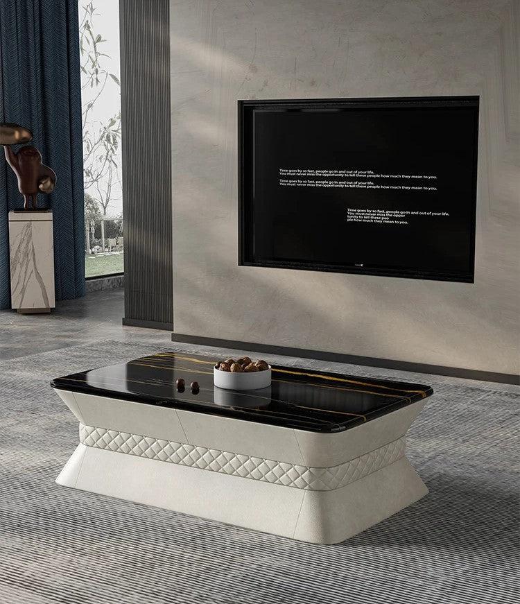 Lixra Modern Marble Coffee Table With Storage