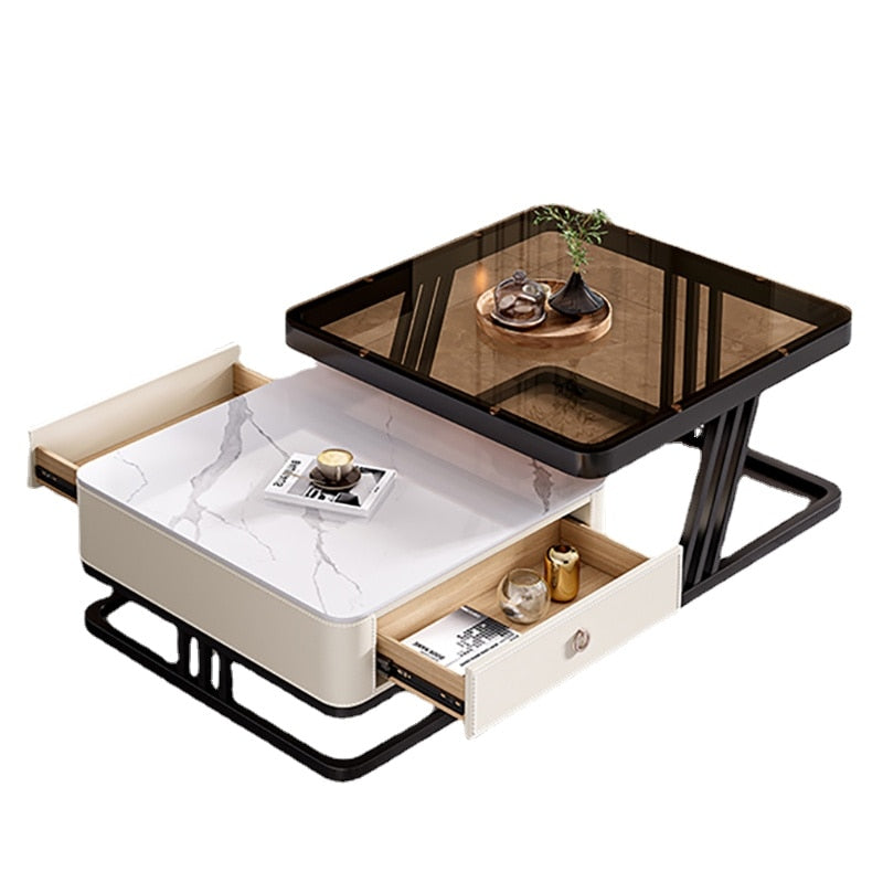 Lixra Modern Marble Coffee Table With Storage