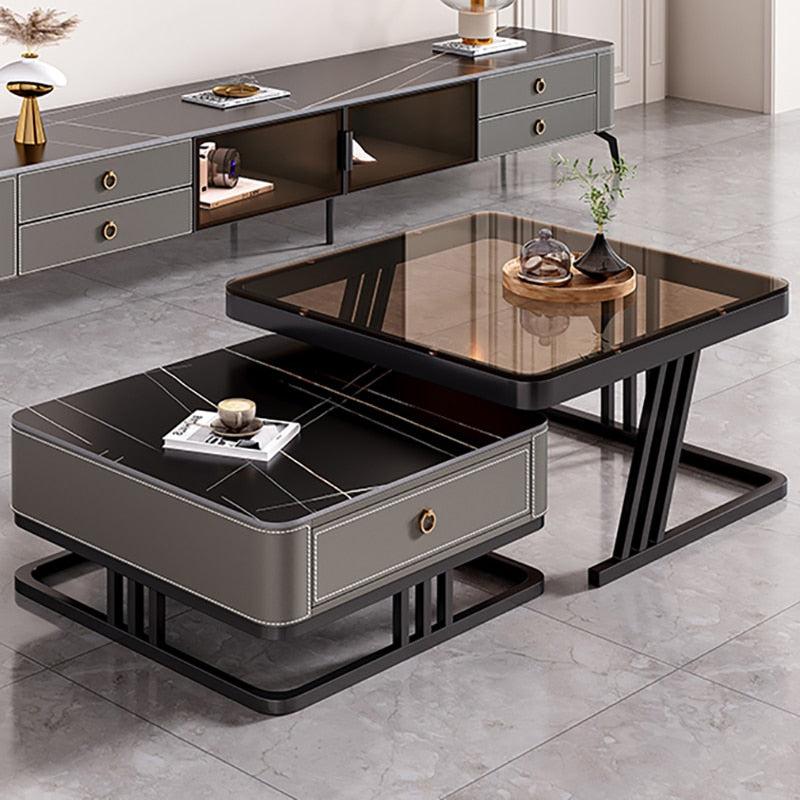 lixra Modern Marble Coffee Table With Storage