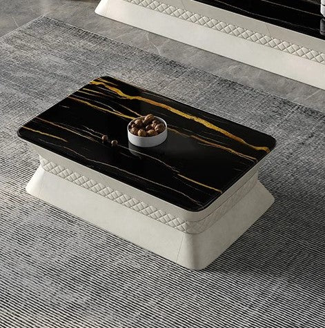 lixra Modern Marble Coffee Table with Storage