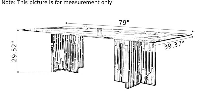 Lixra Modern Marble Rectangular Dining Table
