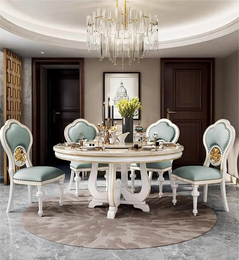 Lixra Modern Marble Round Dining Table Set