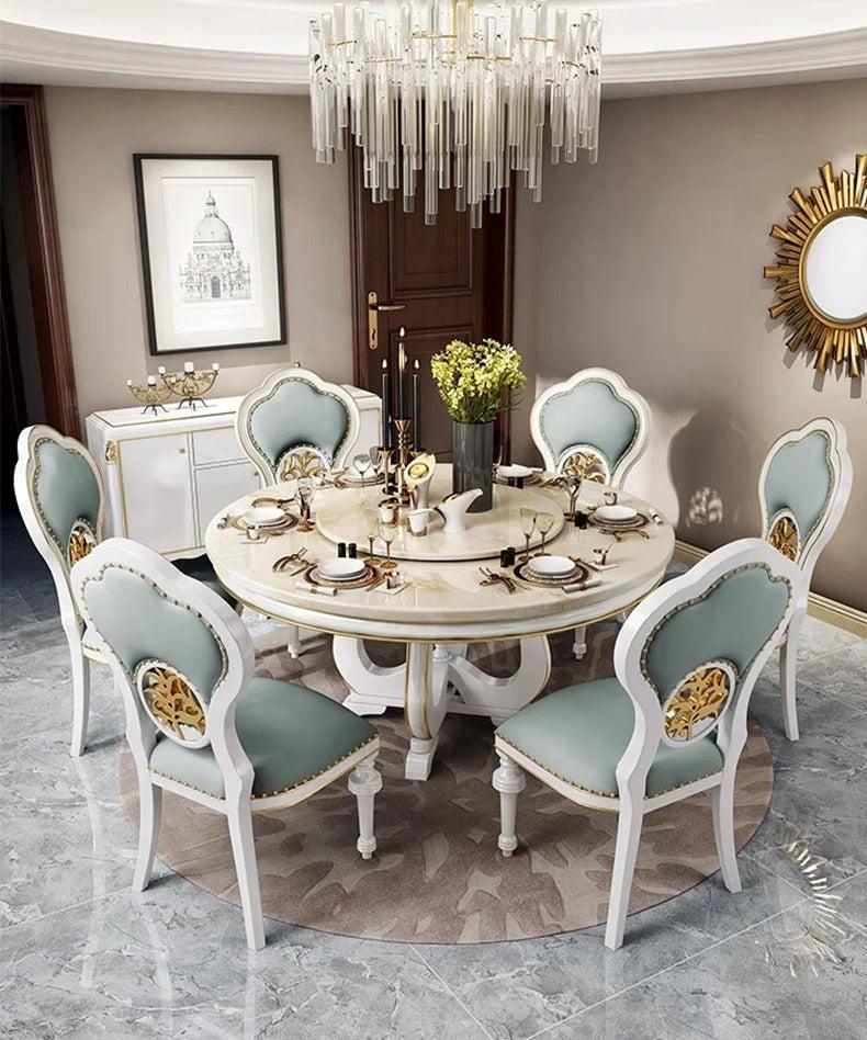 Lixra Modern Marble Round Dining Table Set