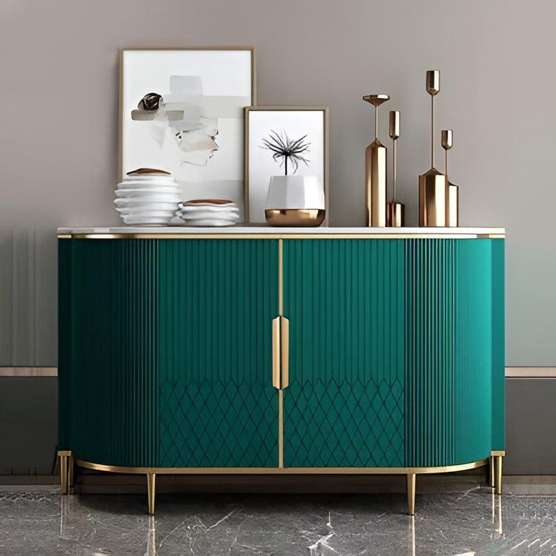 Lixra Modern Marble Top Buffet Table With Storage