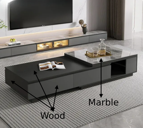 Lixra Modern Marble Top Coffee Table