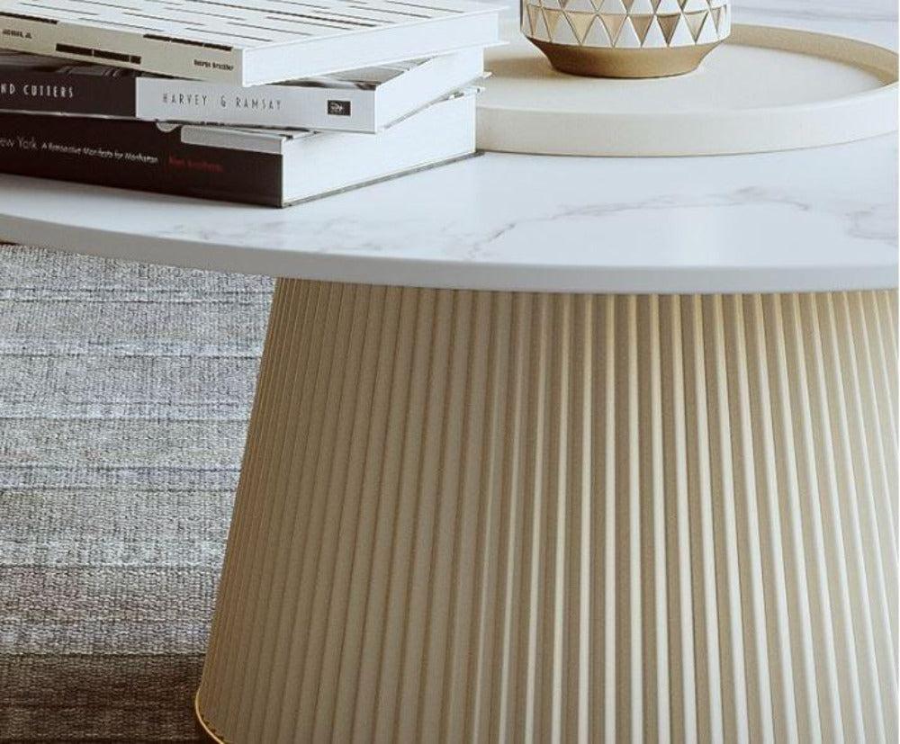 Lixra Modern Marble Top Coffee Table Set