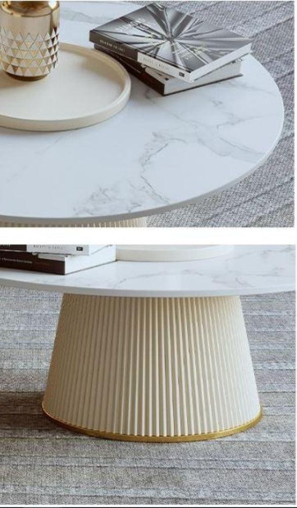 Lixra Modern Marble Top Coffee Table Set