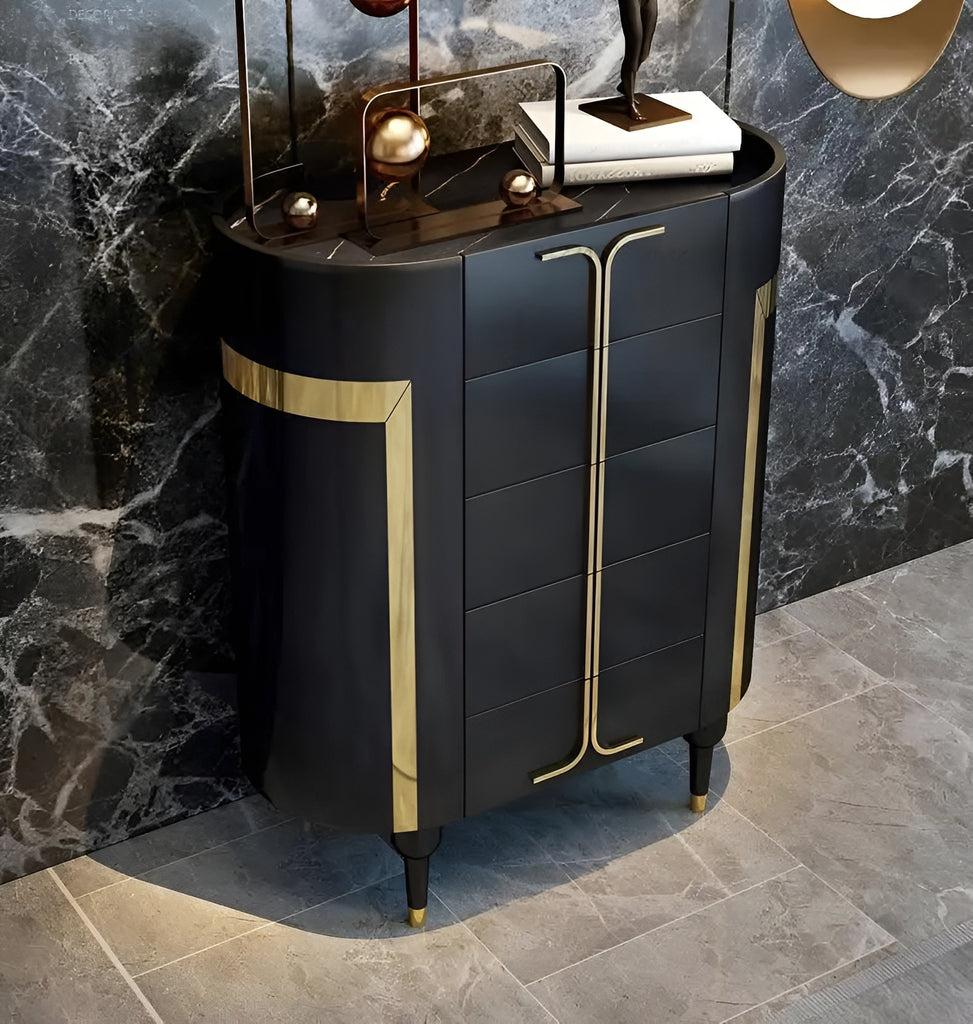 Lixra Modern Marble-Top Wooden Drawer Chest