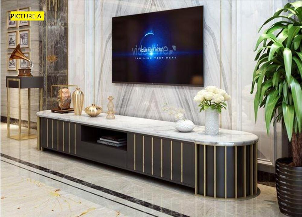 Lixra Modern Metal Framed Wooden TV Stand