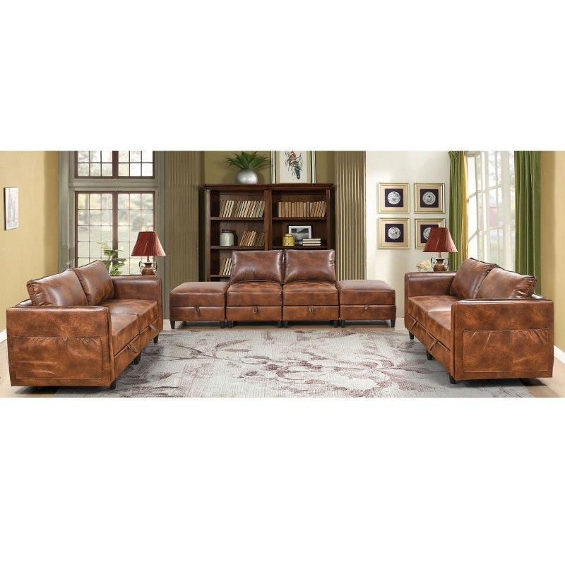 Lixra Modern Minimalist Leather Sofa Set