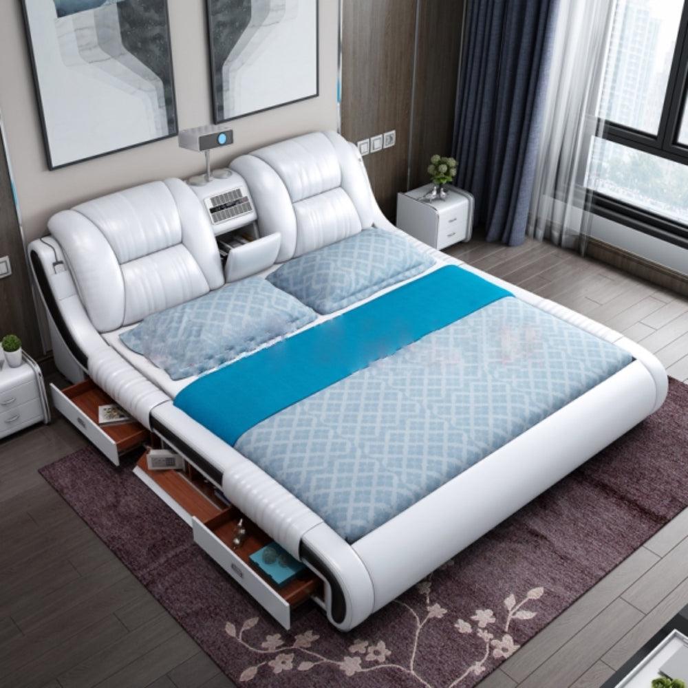 Lixra Modern Multi-Functional Leather Bed