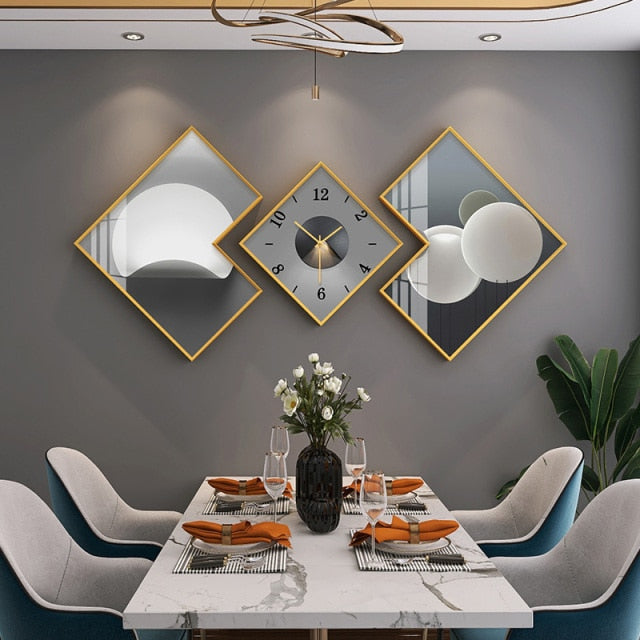 Lixra Modern Opulent 3-Piece Wall Clock Set