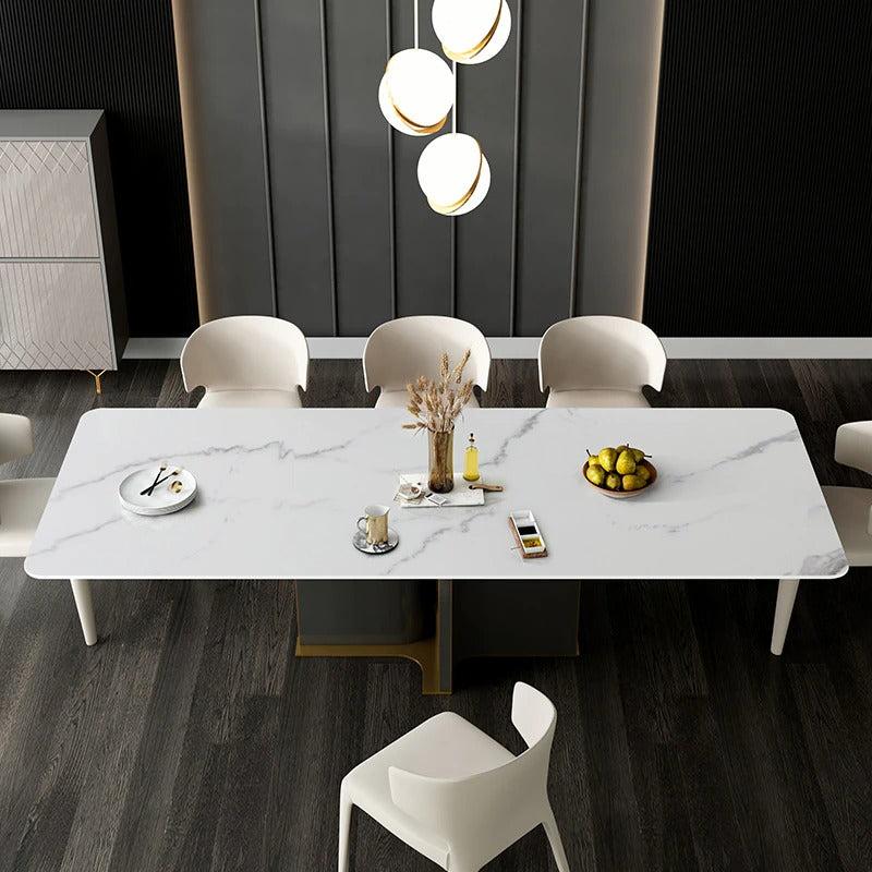 Lixra Modern Opulent Marble Dining Table Set